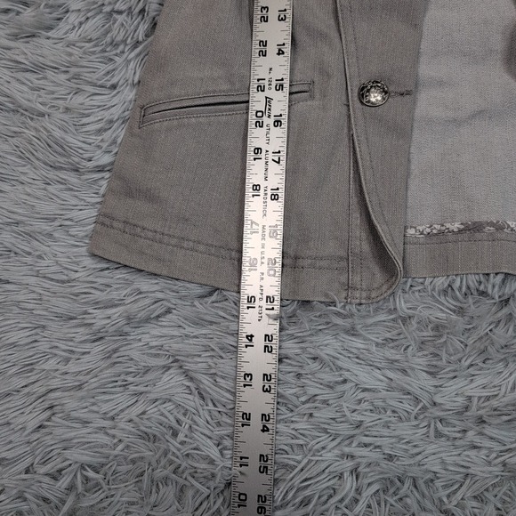 Christopher & Banks Jacket Womens S Gray Denim Open Front Casual Comfort Pockets - Picture 4 of 10